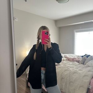 Babaton Black Relaxed Blazer Jacket